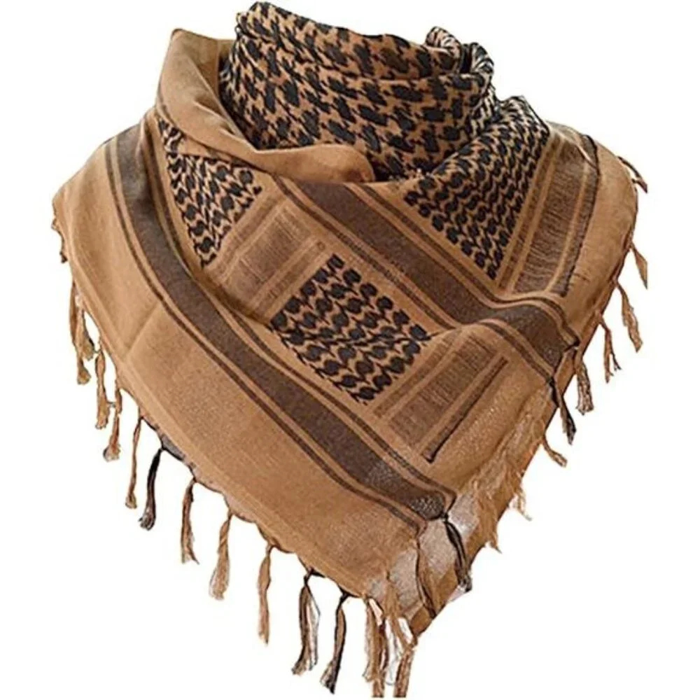 Military Shemagh Tactical Desert Scarf, 100% Cotton Keffiyeh Neck Head